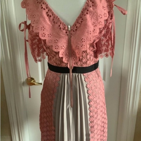 Self-Potrait Cross Front Floral In Pink Dress - Picture 5 of 6